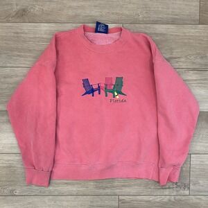Vintage Oarsman 913 Florida Pink Crewneck Sweatshirt Women's Size S/M VTG 90s